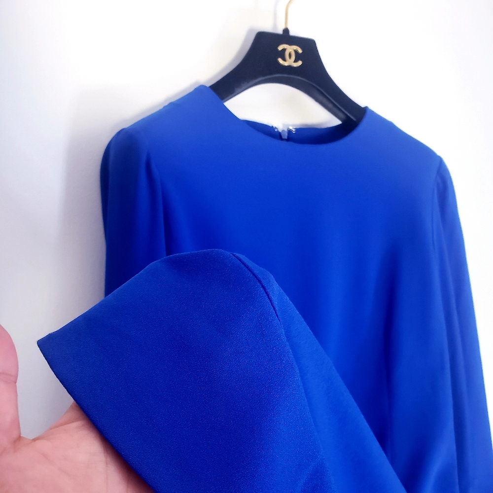 $288 JILL STUART New Royal Blue Crew Flare Dress 4 - Picture 12 of 16
